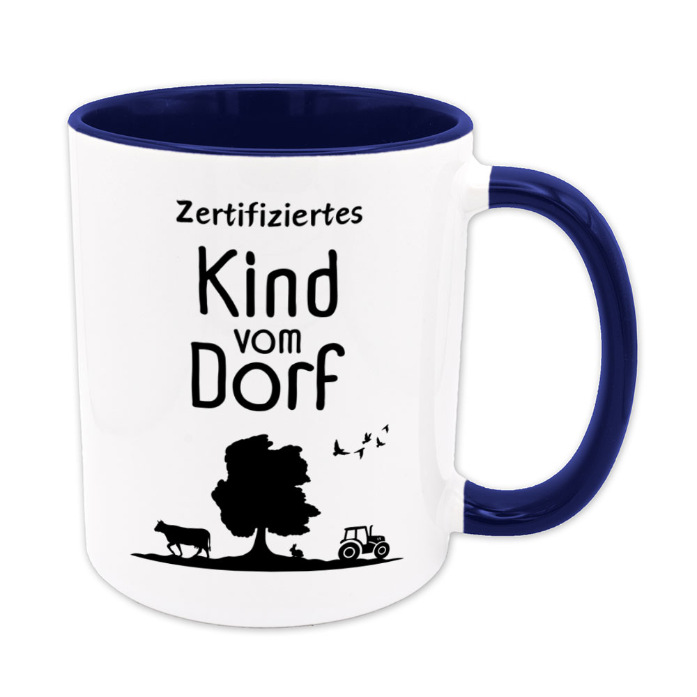 Zertifiziertes Kind vom Dorf - Tasse - dunkelblau