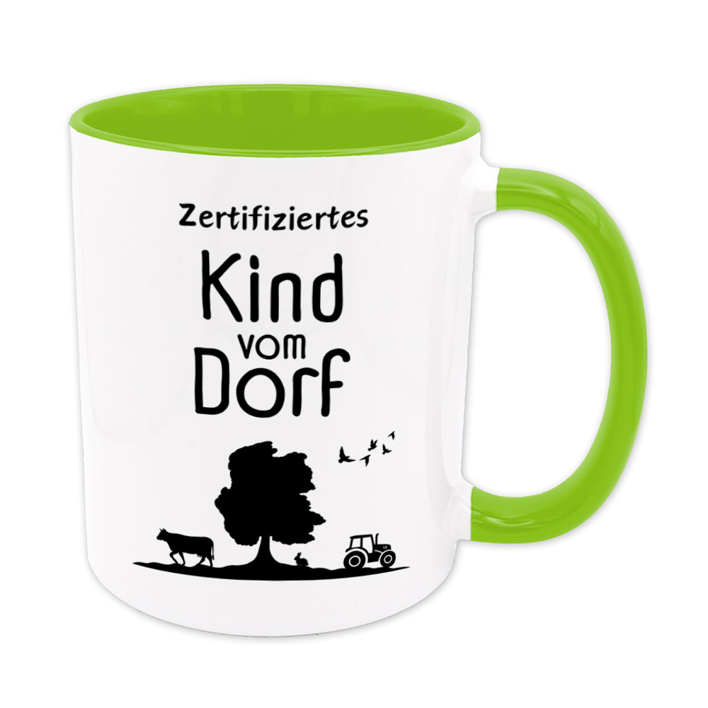 Zertifiziertes Kind vom Dorf - Tasse - hellgrün