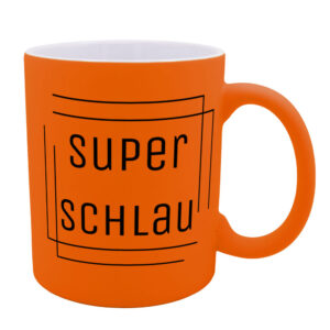 superschlau - Tasse - neon-orange