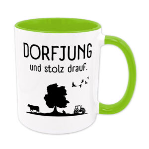Dorfjung und stolz drauf. - Tasse - hellgrün