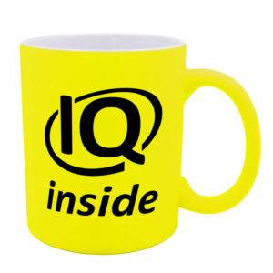 IQ inside - Neon-Tasse - gelb