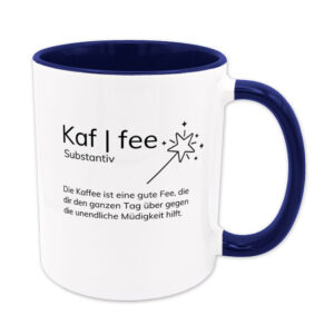 Kaf-Fee - Substantiv - Worterklärung - Tasse - dunkelblau