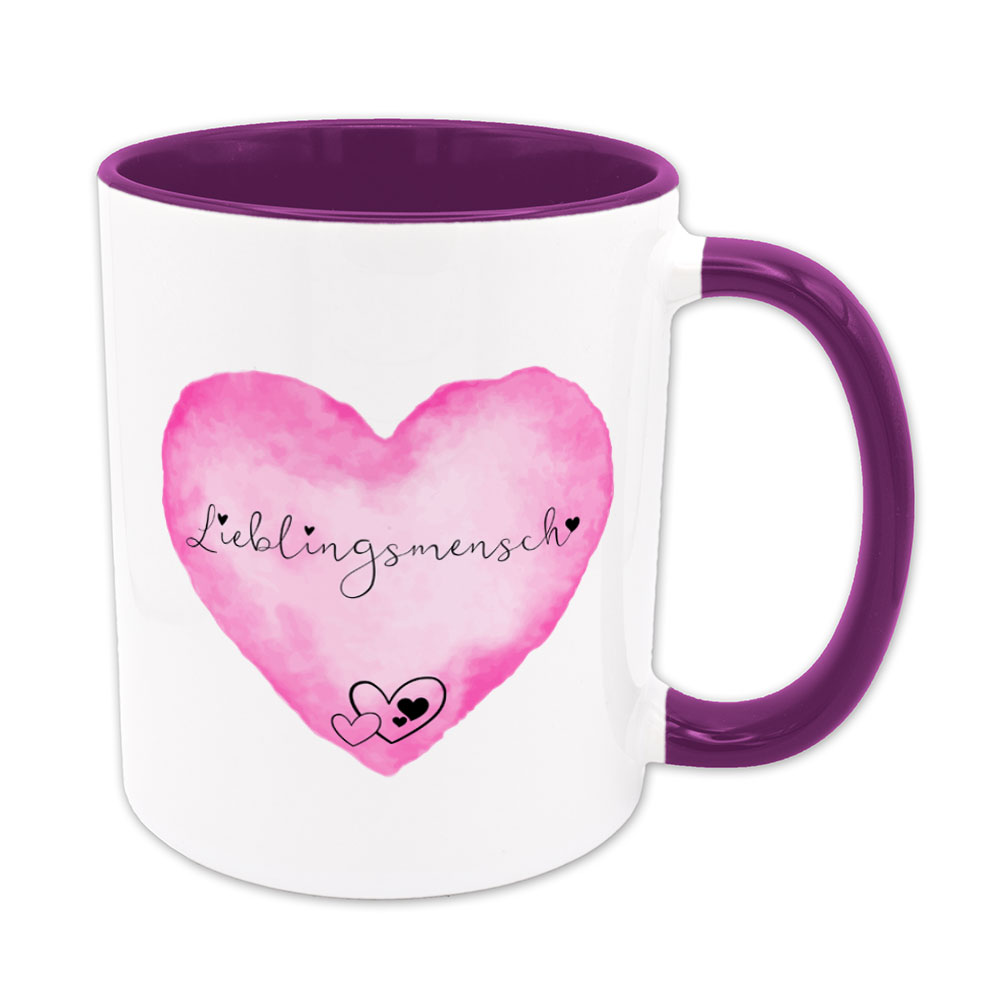 Lieblingsmensch - Herz Pink - Tasse - violett