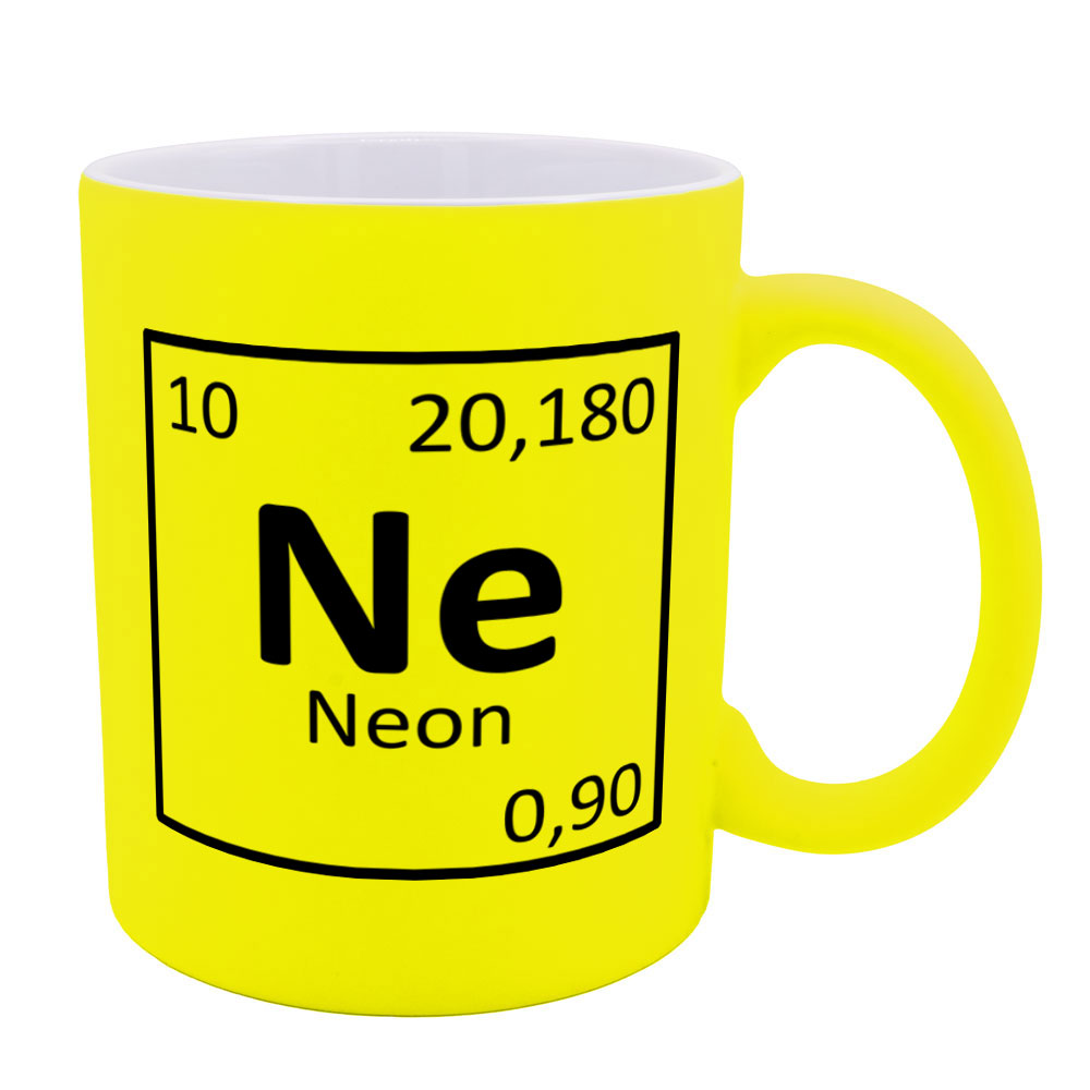 Neon-Tasse-Periodensystem - gelb