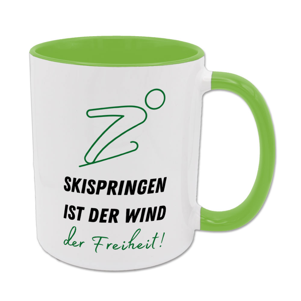 Skispringen ist der Wind der Freiheit! - Tasse - hellgrün