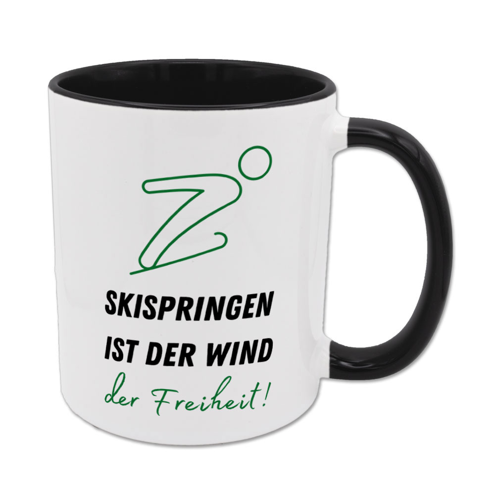 Skispringen ist der Wind der Freiheit! - Tasse - schwarz