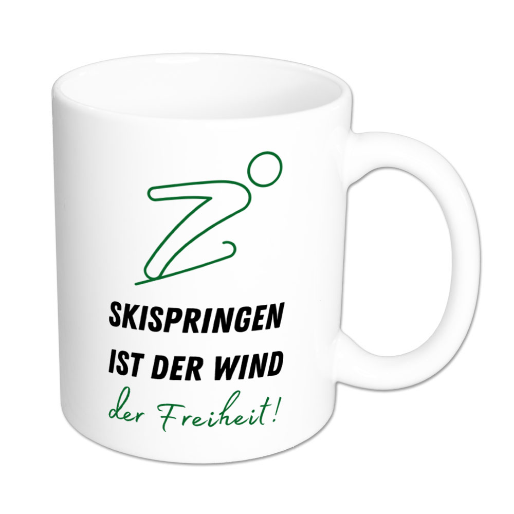 Skispringen ist der Wind der Freiheit! - Tasse - weiß