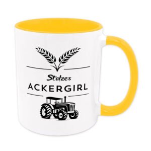 Stolzes Ackergirl - Tasse - goldgelb