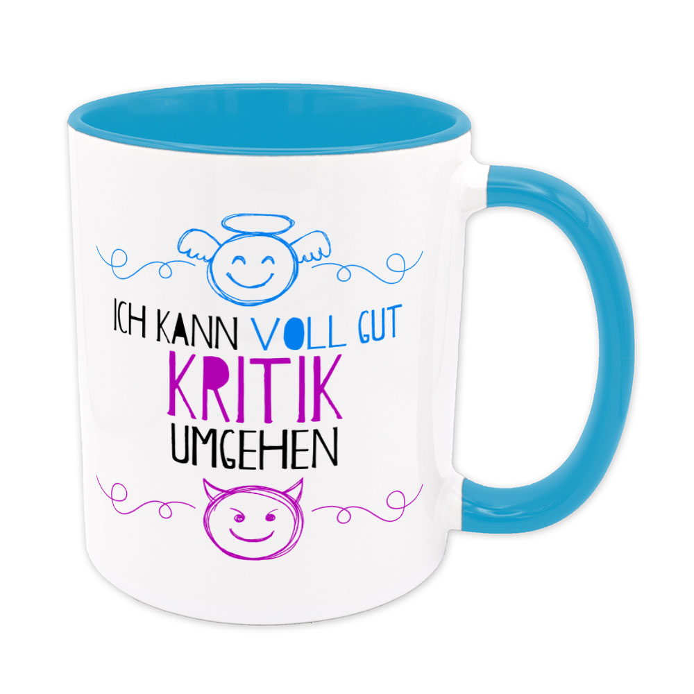 Ich kann voll gut Kritik umgehen - Tasse - hellblau