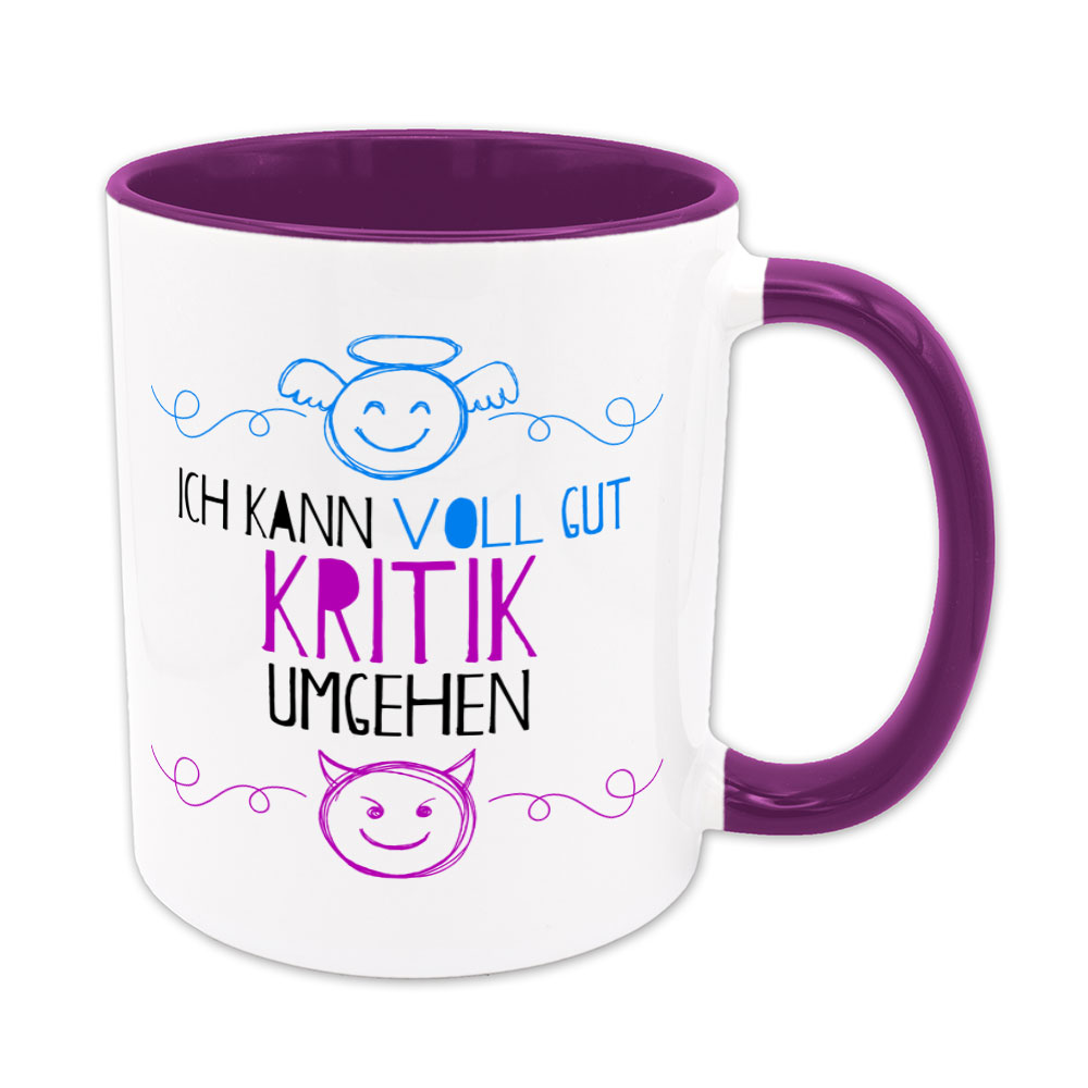 Ich kann voll gut Kritik umgehen - Tasse - violett