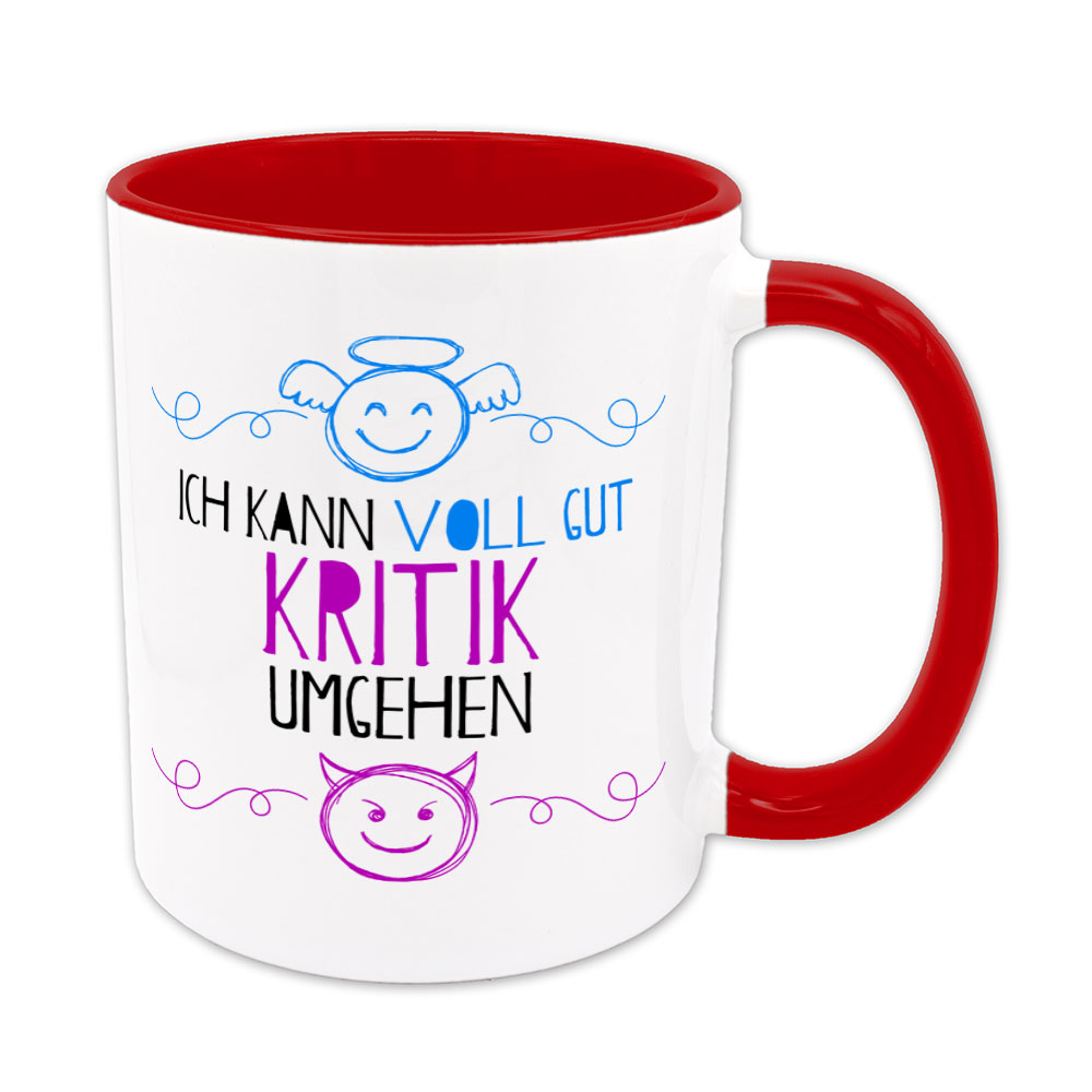 Ich kann voll gut Kritik umgehen - Tasse - rot