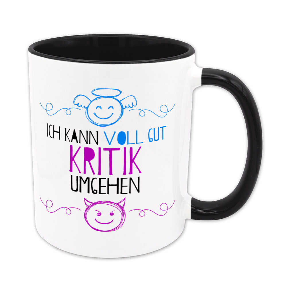 Ich kann voll gut Kritik umgehen - Tasse - schwarz
