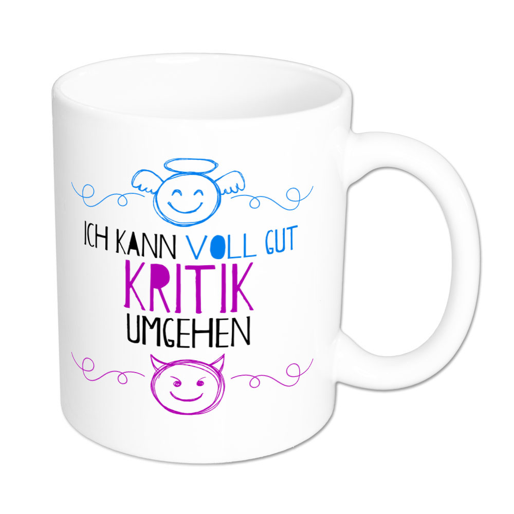 Ich kann voll gut Kritik umgehen - Tasse - weiß