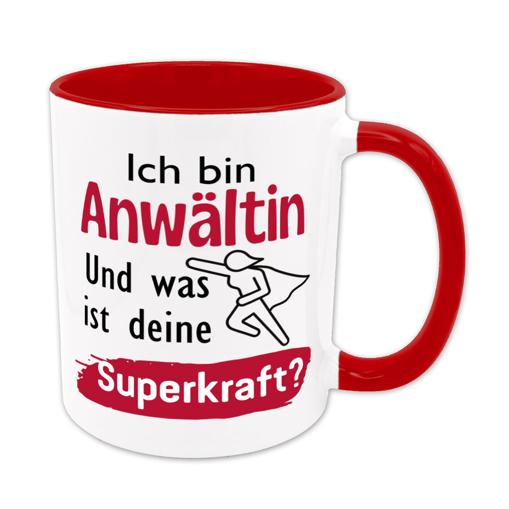 Ich bin Anwältin. Und was ist deine Superkraft? - Tasse - rot