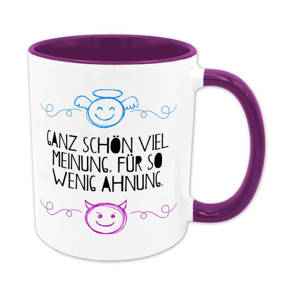 Ganz schön viel Meinung für so wenig Ahnung - Tasse - violett