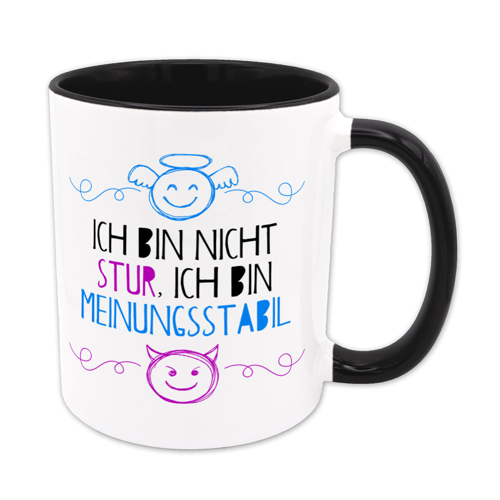 Ich bin nicht stur, ich bin meinungsstabil - Tasse - schwarz