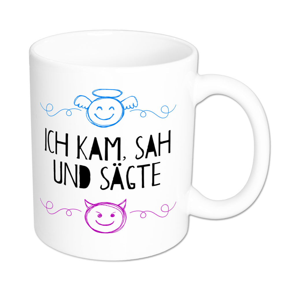 Ich kam, sah und sägte - Tasse für Holzwürmer - weiß