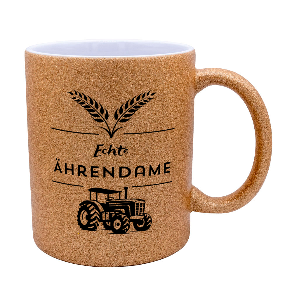 Echte Ährendame - Tasse - Glitzertasse gold