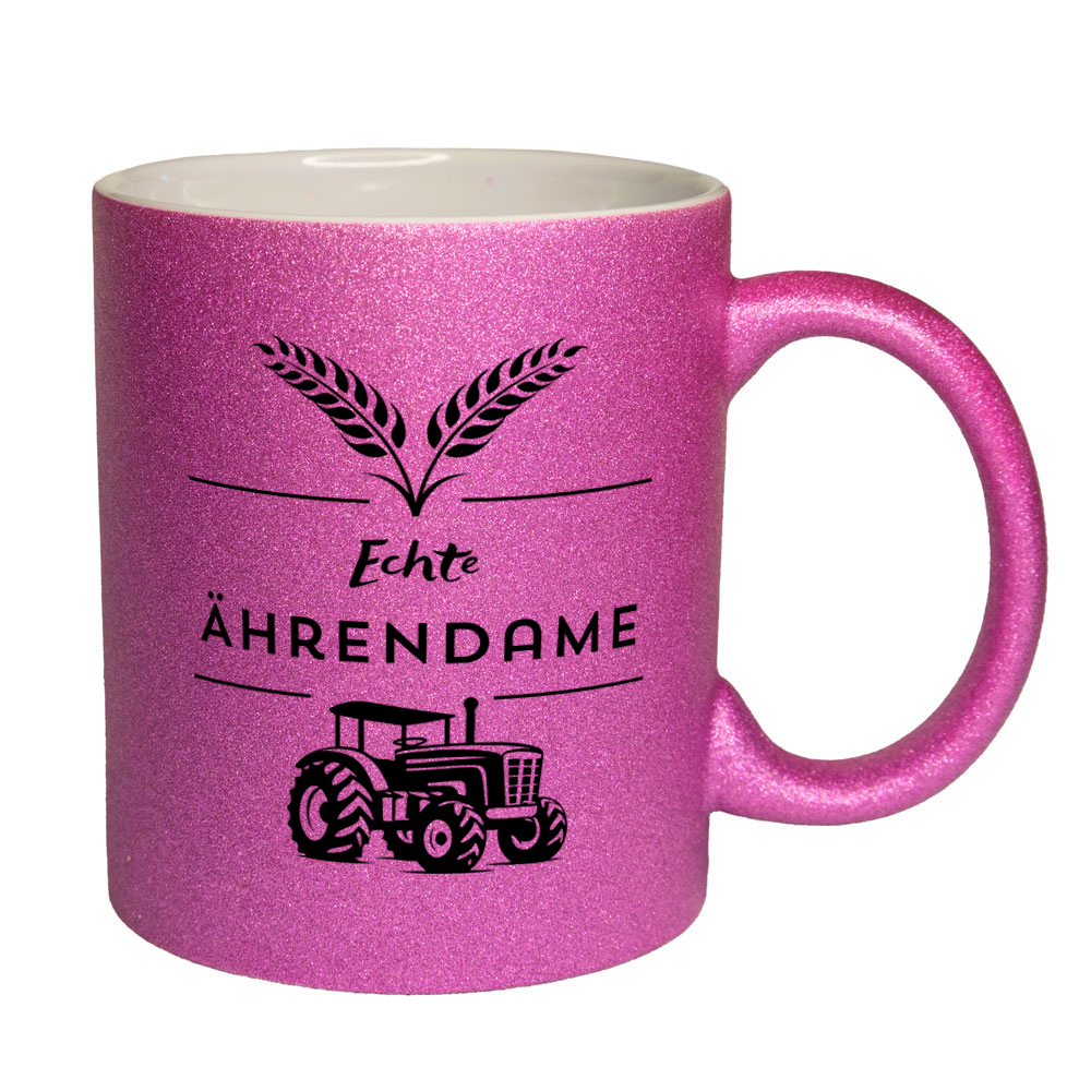 Echte Ährendame - Tasse - Glitzertasse pink