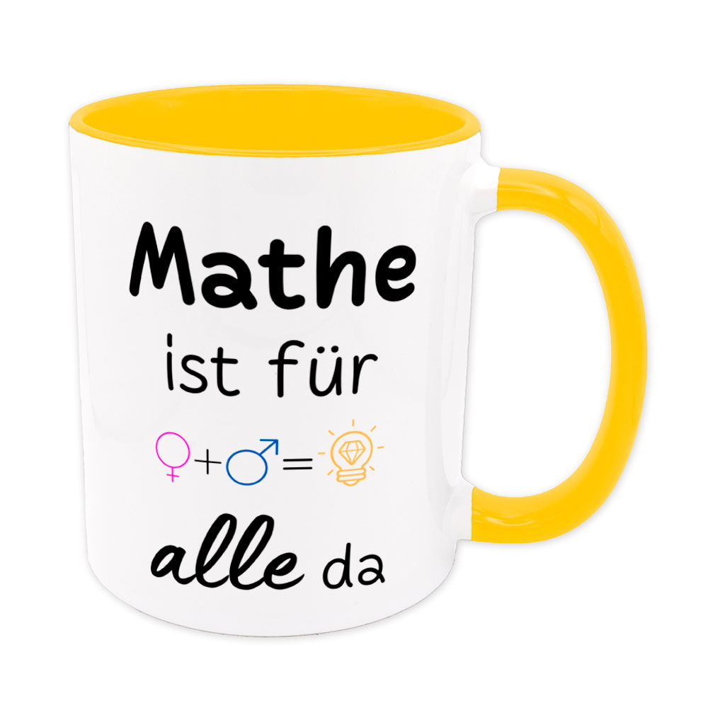 Mathe ist für alle da - Tasse - gelb