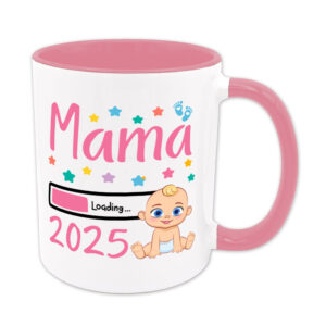 Mama Loading 2025 (Junge) - Tasse - rosa