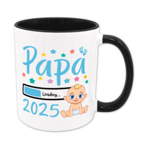 Papa Loading 2025 (Junge) - Tasse - schwarz
