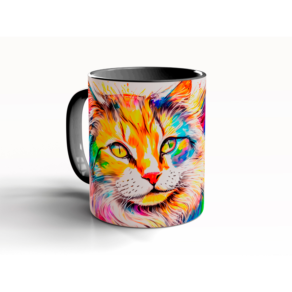 Color Cat - Tabby - Katze - Tasse - schwarz