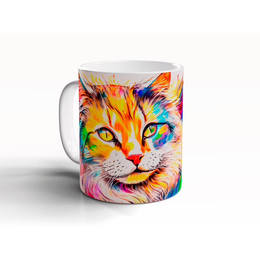 Color Cat - Tabby - Katze - Tasse - weiss