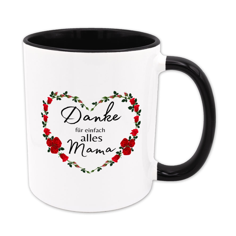 Danke für einfach alles Mama - Tasse - Geschenk - schwarz