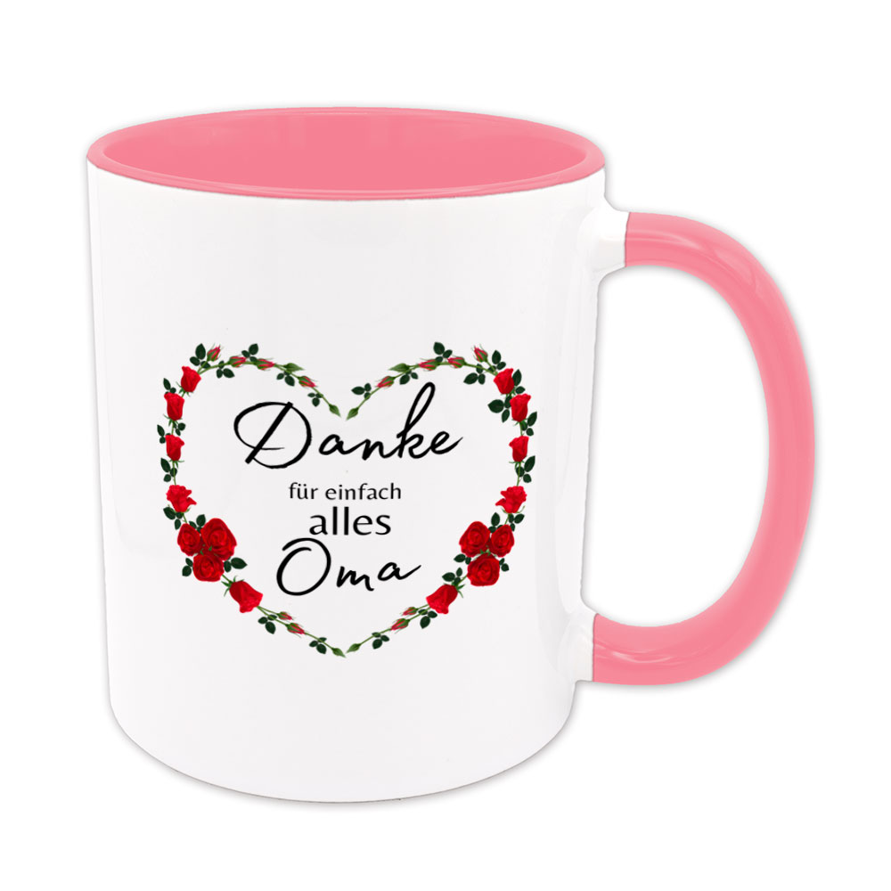 Danke für einfach alles Oma - Tasse - Geschenk - rosa