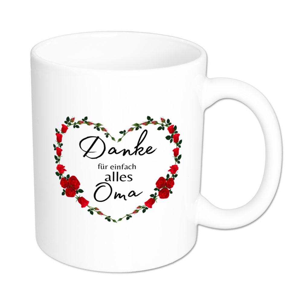 Danke für einfach alles Oma - Tasse - Geschenk - weiss