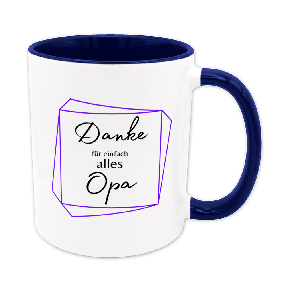 Danke für einfach alles Opa - Tasse - Geschenk - blau