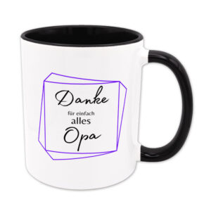 Danke für einfach alles Opa - Tasse - Geschenk - schwarz