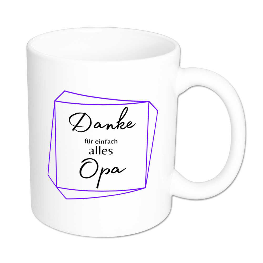 Danke für einfach alles Opa - Tasse - Geschenk - weiss