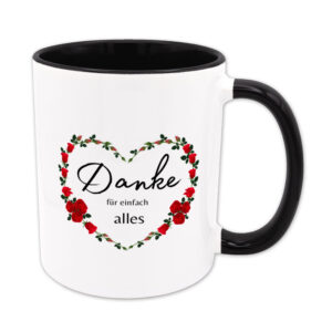 Danke für einfach alles - Tasse - Geschenk - schwarz