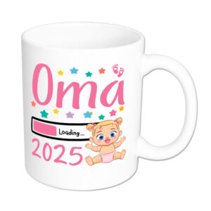 Oma Loading 2025 (Mädchen) - Tasse - weiss