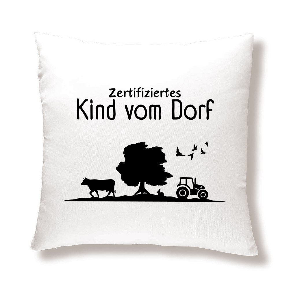 Zertifiziertes Kind vom Dorf - Kissen zweifarbig