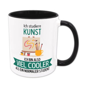 Ich studiere Kunst, ich bin also viel cooler als ein normaler Student - Tasse - schwarz
