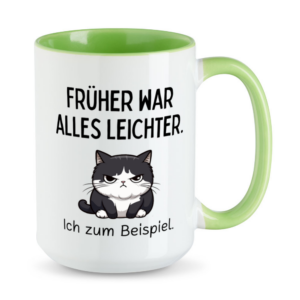 Früher war alles leichter. Ich zum Beispiel. - XL-Tasse - große Sprüchetasse -hellgrün