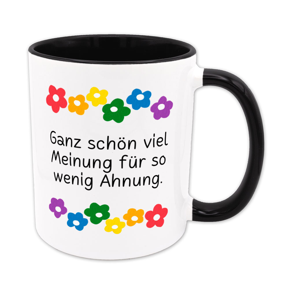 Viel Meinung für so wenig Ahnung - Blumen - Sprüchetasse - lustig – Bild 5