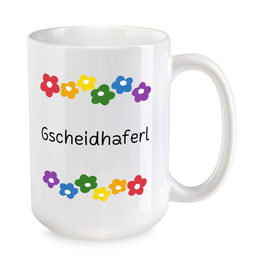 Gscheidhaferl- Blumen - lustige XL-Sprüchetasse - Kaffeebecher – Bild 2