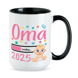 Oma Loading 2025 (Junge) - XL-Tasse - Geschenk - Kaffeebecher - schwarz