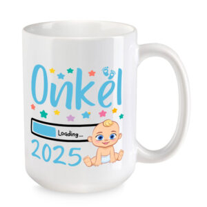Onkel Loading 2025 (Junge) - XL-Tasse - Geschenk - Kaffeebecher - weiss
