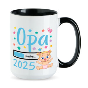 Opa Loading 2025 (Mädchen) - XL-Tasse - Geschenk - Kaffeebecher - schwarz